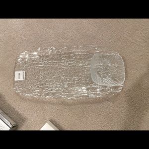 Bowring glass serving tray with bowl